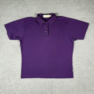 Vintage Lyle & Scott Polo Shirt Men's XL Long Sleeve Purple 100% Cotton